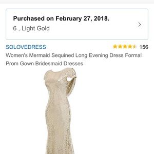 Gold sequin bridesmaid/prom/formal dress.